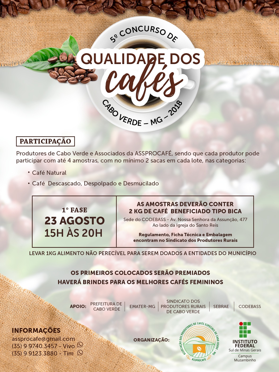 5º Concurso de Qualidade dos Cafés de Cabo Verde (MG)